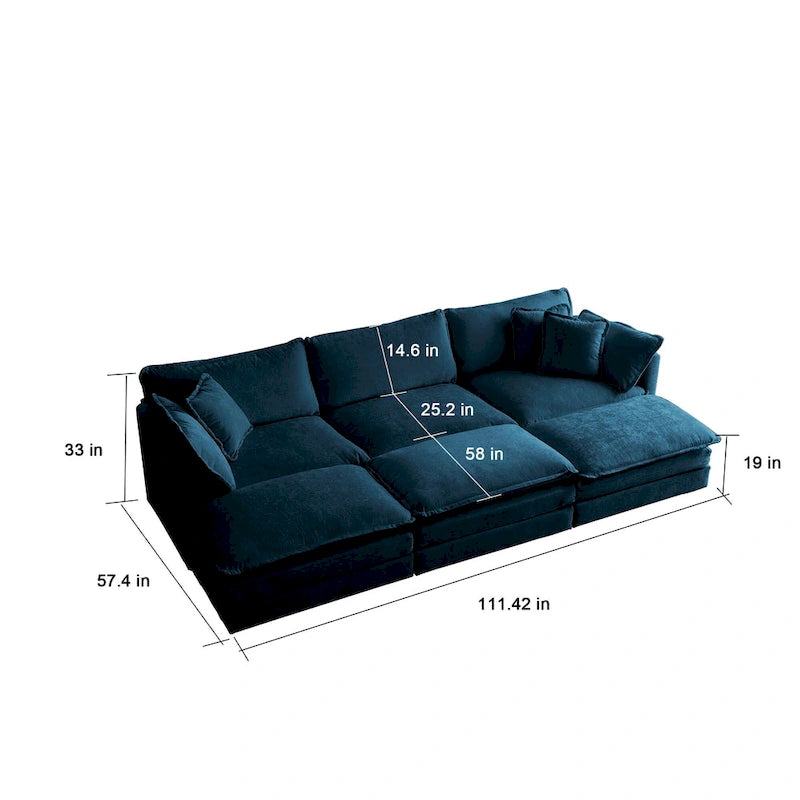 Canapé d'angle en U 6 places