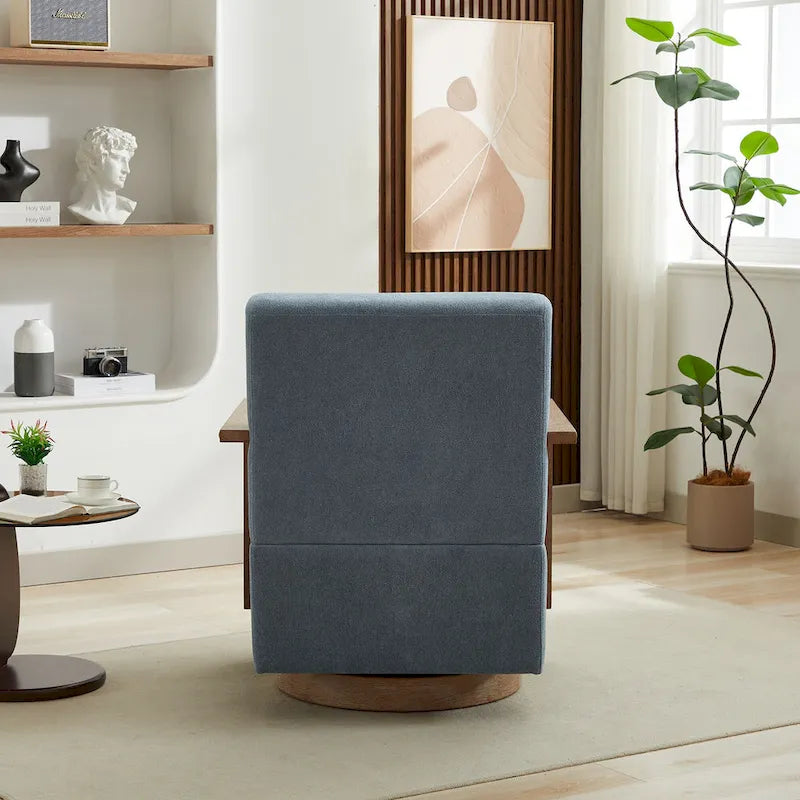 Fauteuil d'appoint pivotant à 360° en mélange de lin