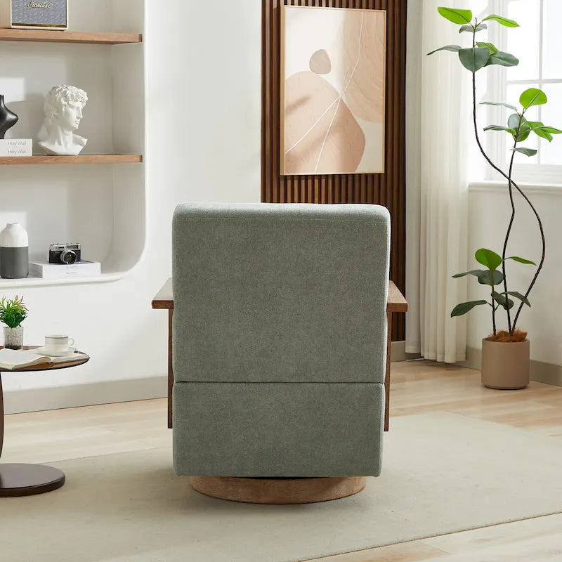 Fauteuil d'appoint pivotant à 360° en mélange de lin