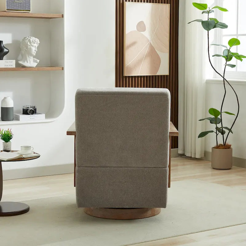 Fauteuil d'appoint pivotant à 360° en mélange de lin