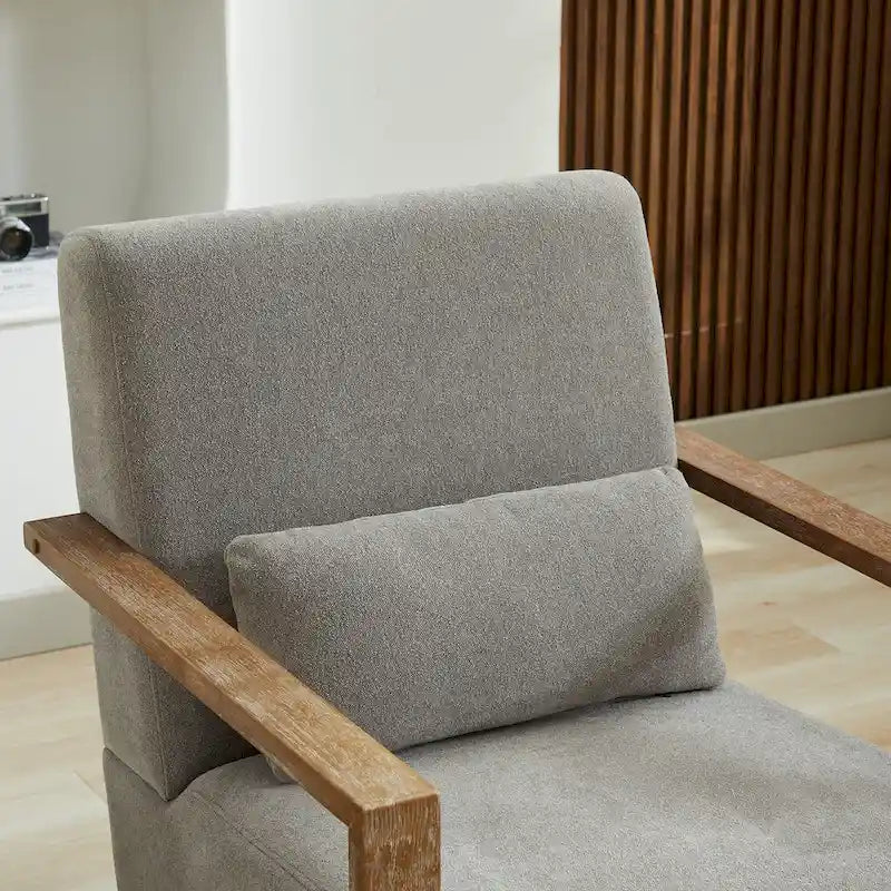 Fauteuil d'appoint pivotant à 360° en mélange de lin