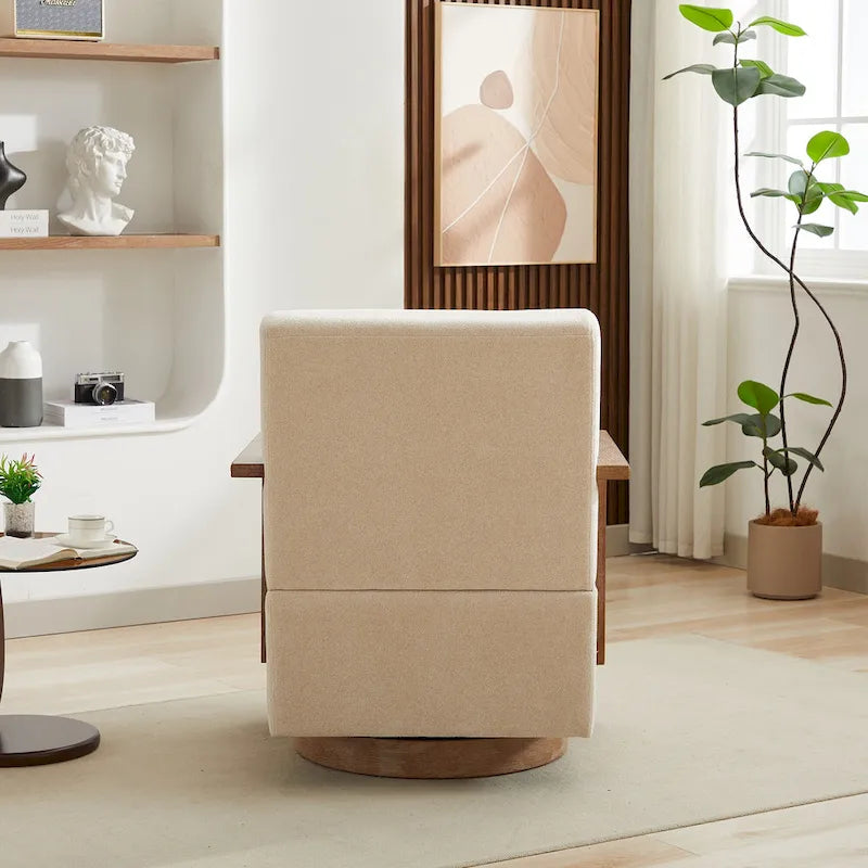 Fauteuil d'appoint pivotant à 360° en mélange de lin