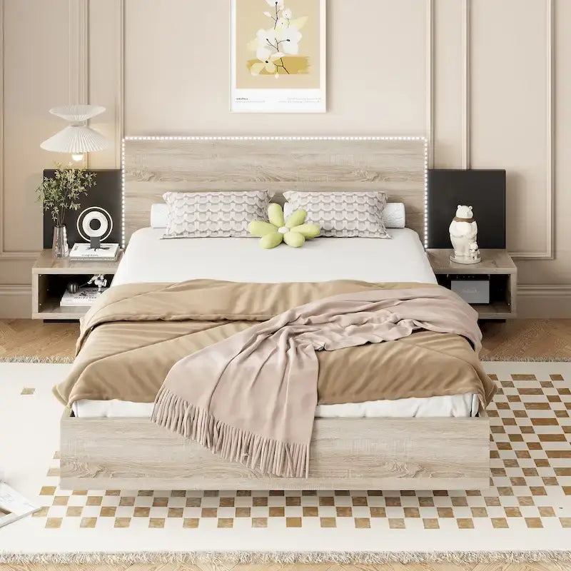 Lit plateforme flottant de style moderne