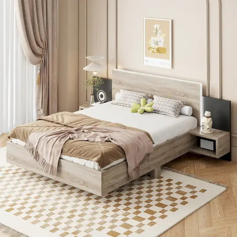 Lit plateforme flottant de style moderne