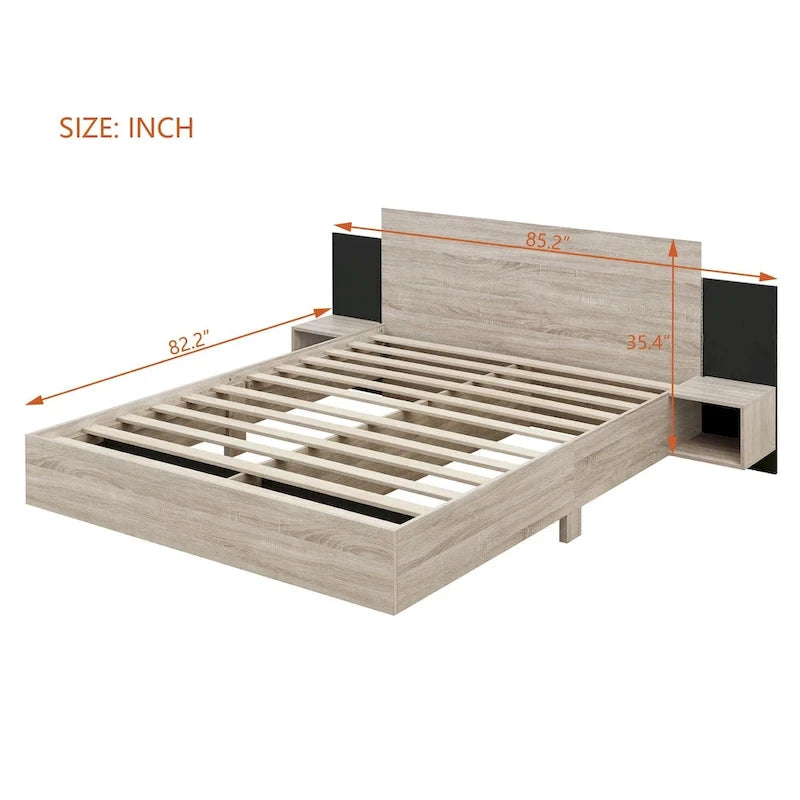 Lit plateforme flottant de style moderne