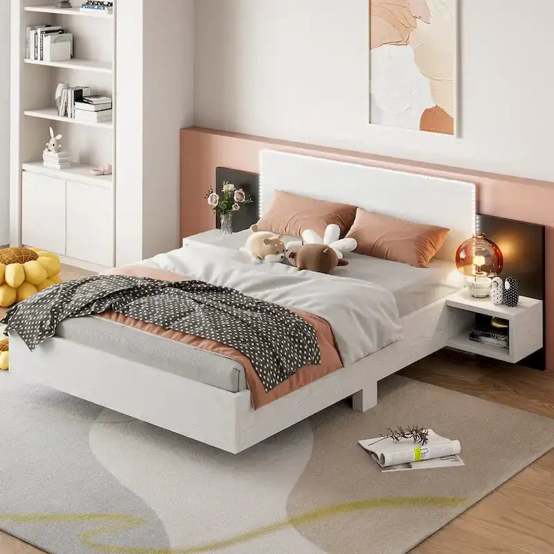 Lit plateforme flottant de style moderne
