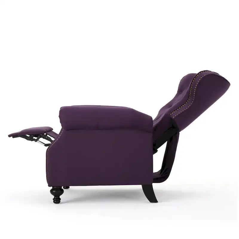 Fauteuil inclinable accentué à dossier capitonné avec accoudoirs roulés