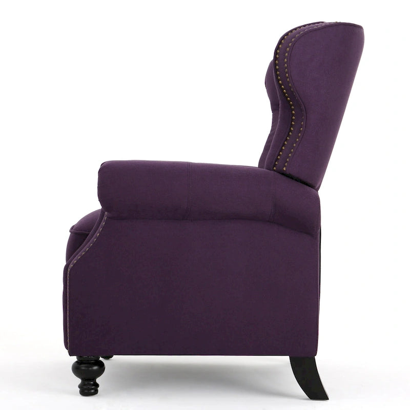 Fauteuil inclinable accentué à dossier capitonné avec accoudoirs roulés