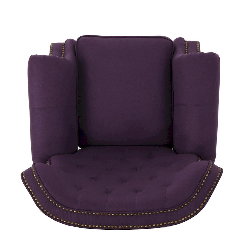 Fauteuil inclinable accentué à dossier capitonné avec accoudoirs roulés