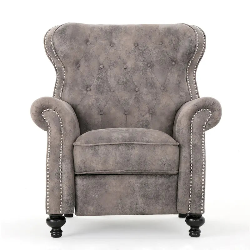 Fauteuil inclinable accentué à dossier capitonné avec accoudoirs roulés