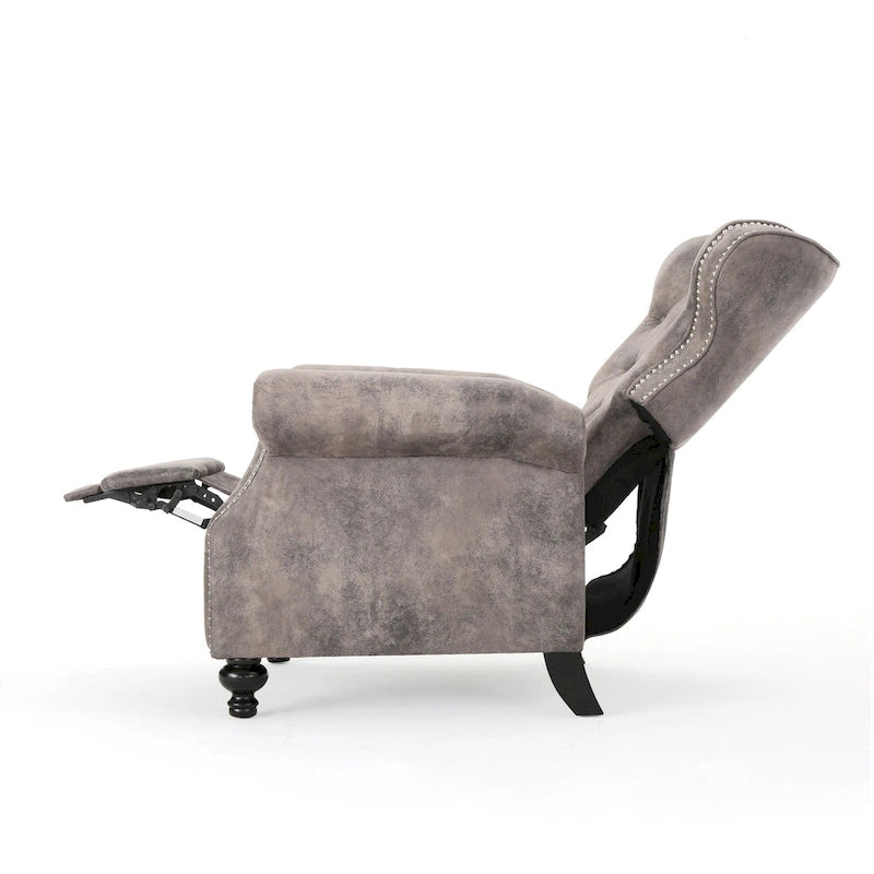 Fauteuil inclinable accentué à dossier capitonné avec accoudoirs roulés