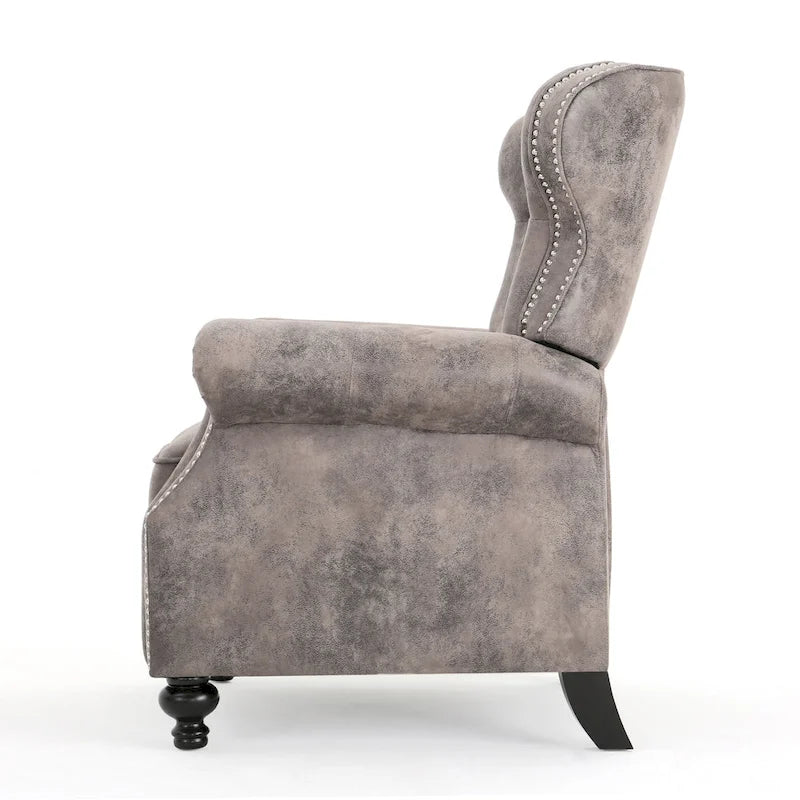 Fauteuil inclinable accentué à dossier capitonné avec accoudoirs roulés