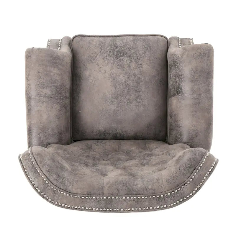 Fauteuil inclinable accentué à dossier capitonné avec accoudoirs roulés