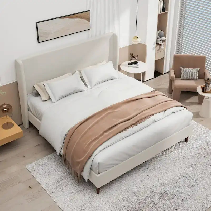 Lit King size tapissé de luxe