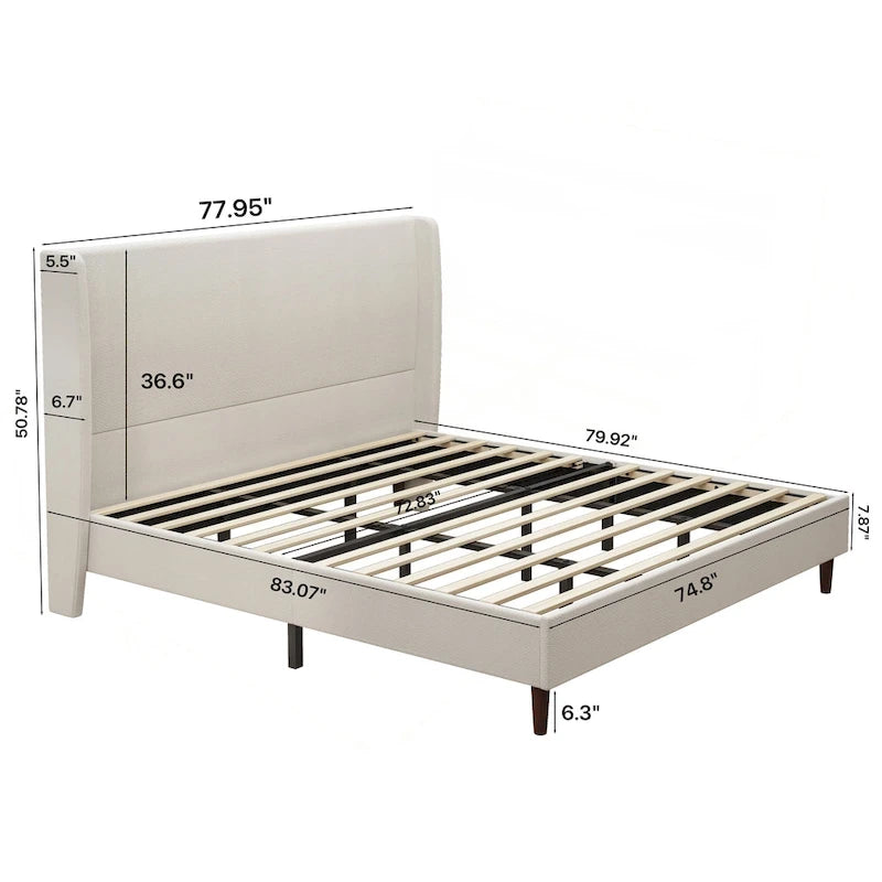 Lit King size tapissé de luxe