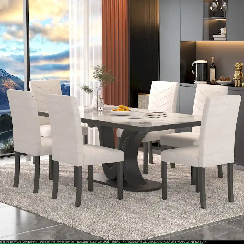 Chaises de salle à manger rembourrées de style moderne (lot de 6)