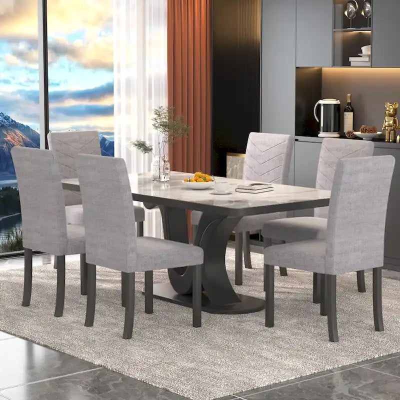 Chaises de salle à manger rembourrées de style moderne (lot de 6)