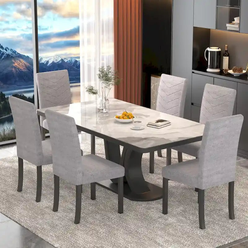 Chaises de salle à manger rembourrées de style moderne (lot de 6)