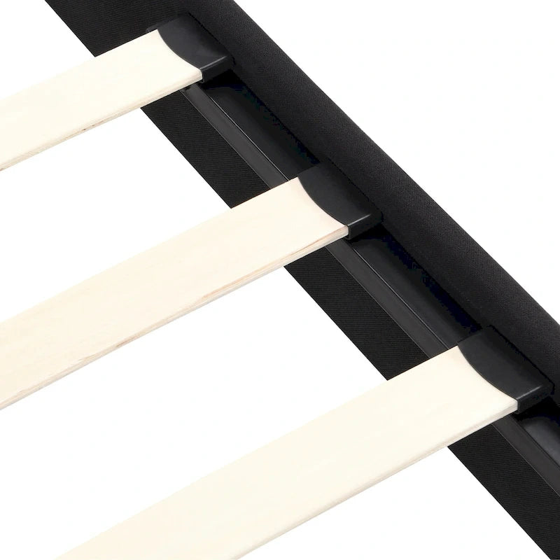 Cadre de lit plateforme King-size rembourré en lin noir
