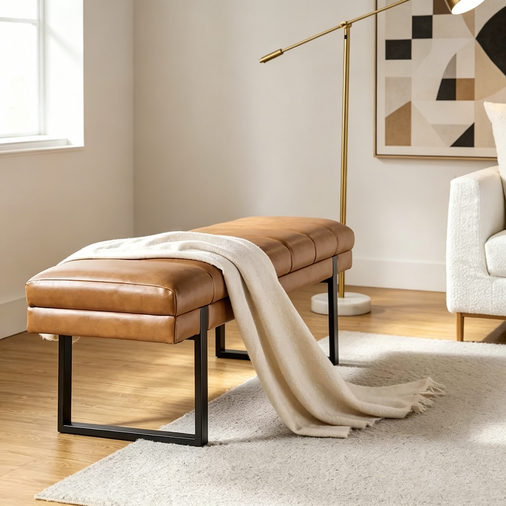Banc matelassé de 52,5 pouces