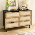 Commode à 6 tiroirs en rotin, chambre à coucher, salon