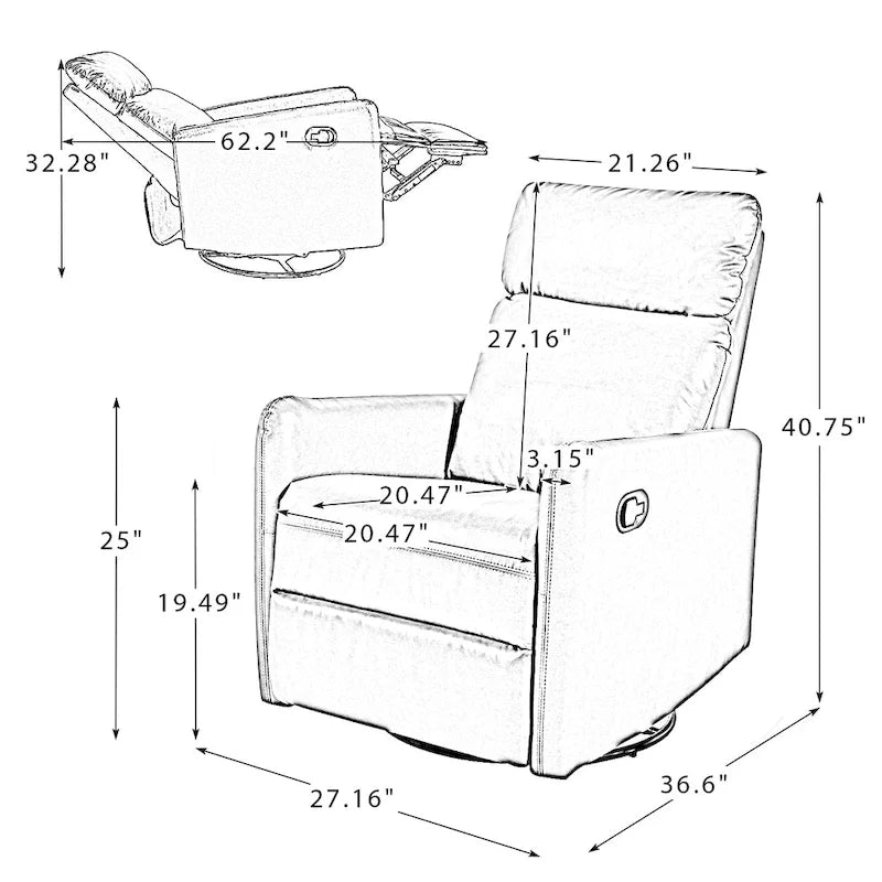 Fauteuil relax pivotant manuel classique