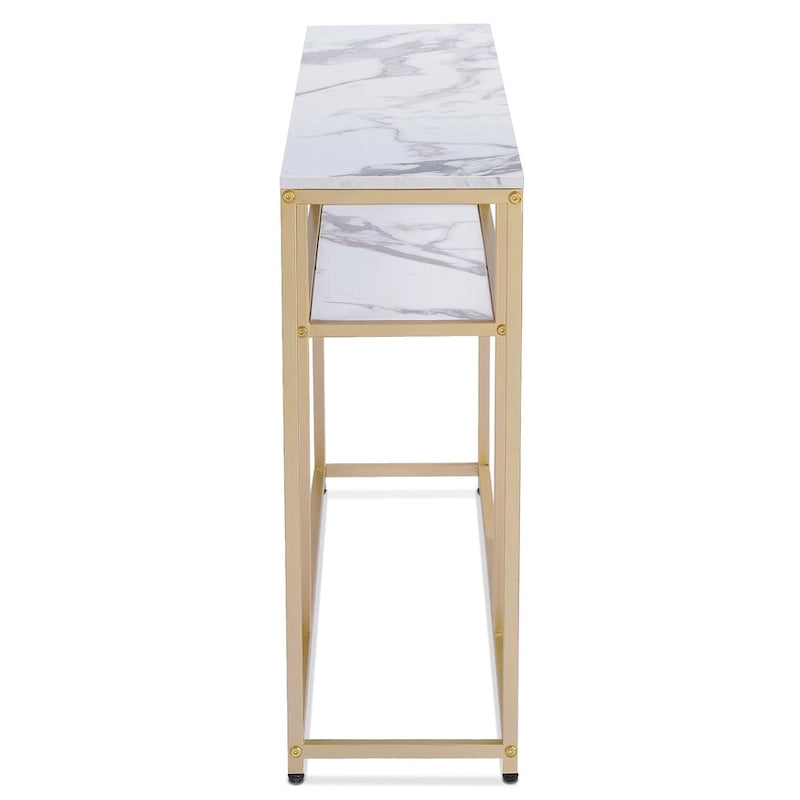 Table de contrôle étroite avec étagères de rangement
