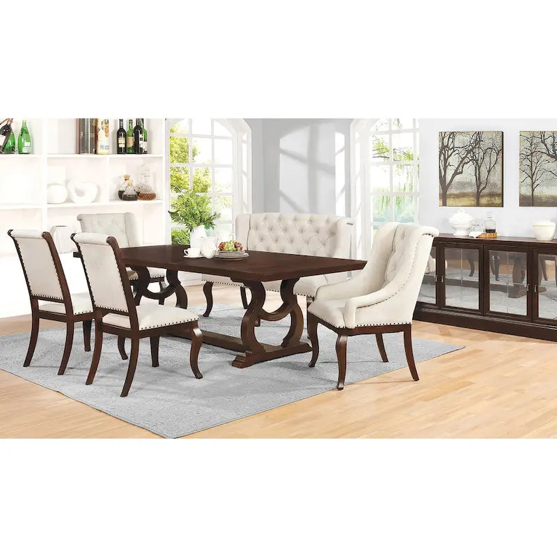 Chaises de salle à manger à dossier capitonné et coussin moelleux (lot de deux)