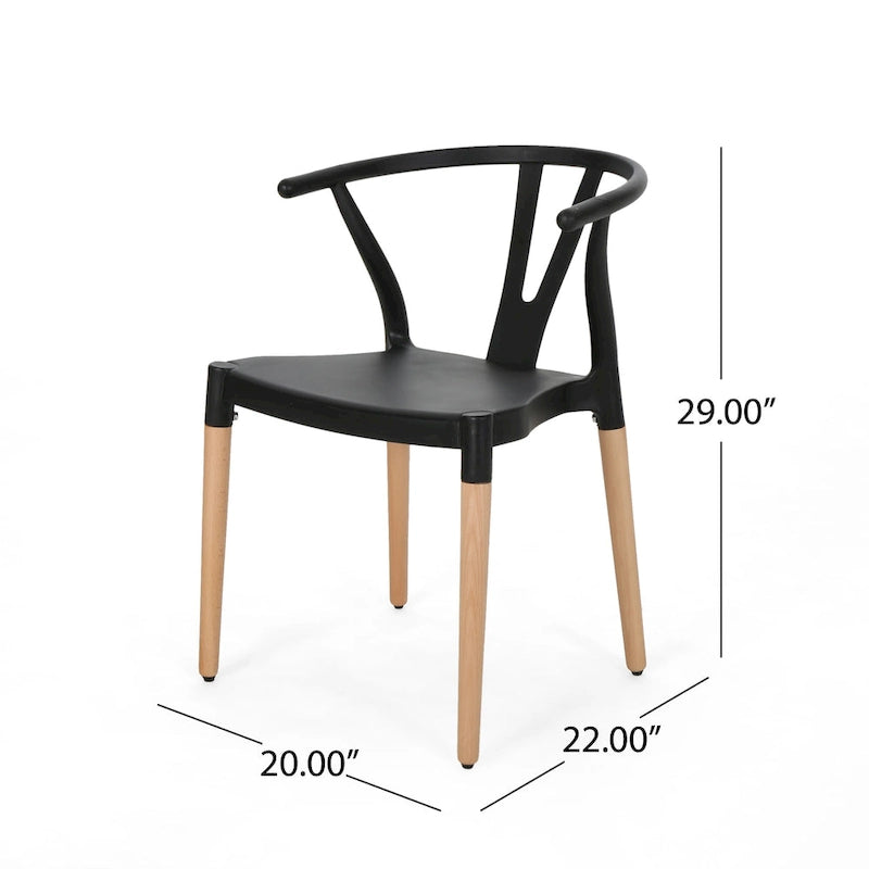 Chaises de salle à manger de style moderne avec pieds en bois (lot de 2)