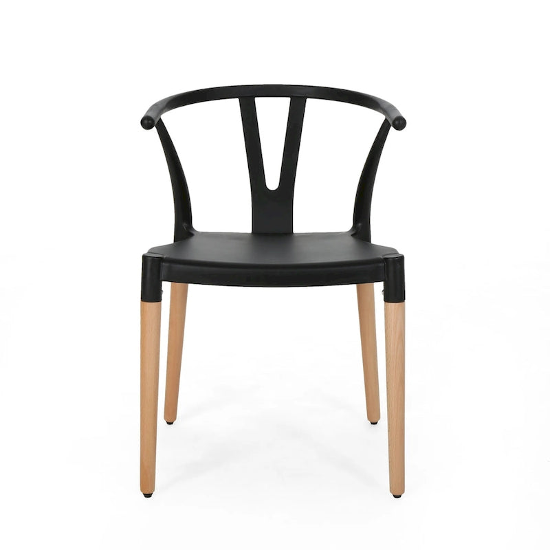 Chaises de salle à manger de style moderne avec pieds en bois (lot de 2)