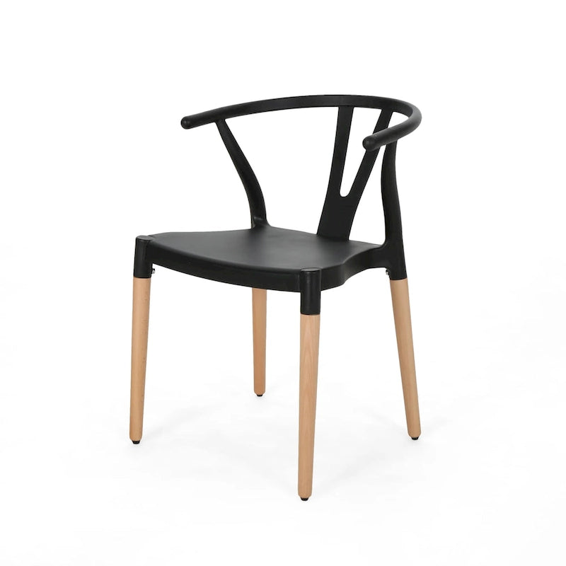 Chaises de salle à manger de style moderne avec pieds en bois (lot de 2)