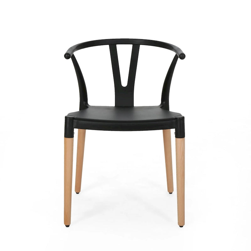 Chaises de salle à manger de style moderne avec pieds en bois (lot de 2)