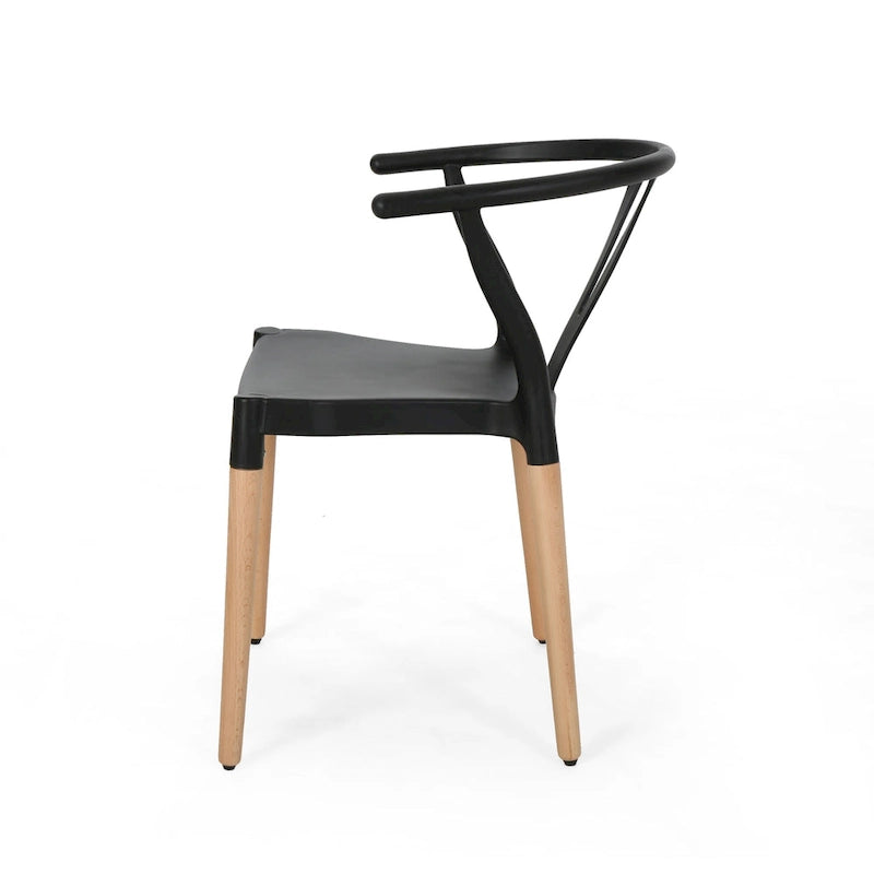 Chaises de salle à manger de style moderne avec pieds en bois (lot de 2)