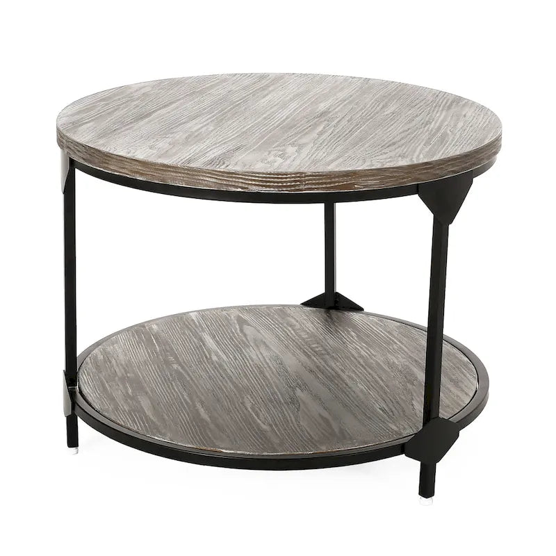 Table basse ronde de style industriel moderne
