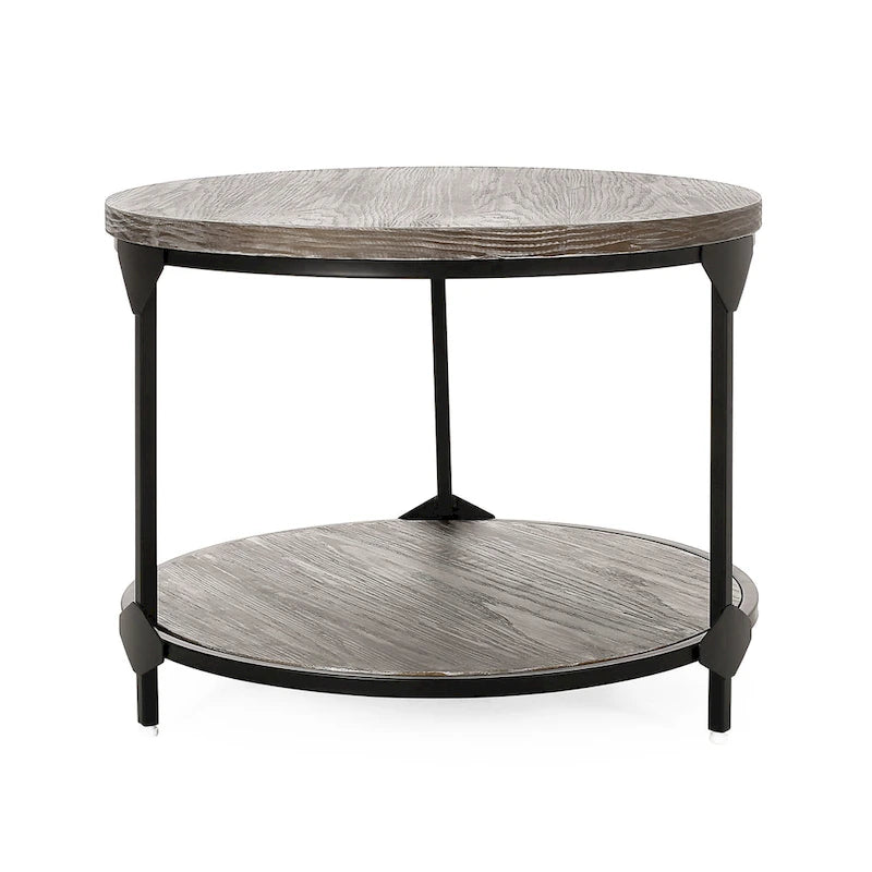 Table basse ronde de style industriel moderne