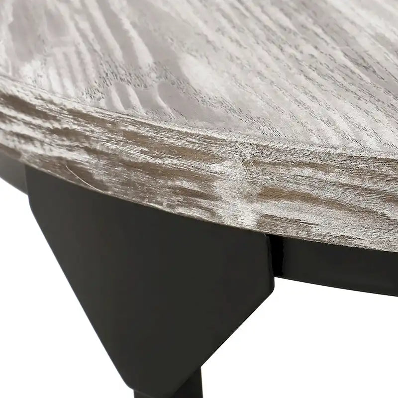 Table basse ronde de style industriel moderne