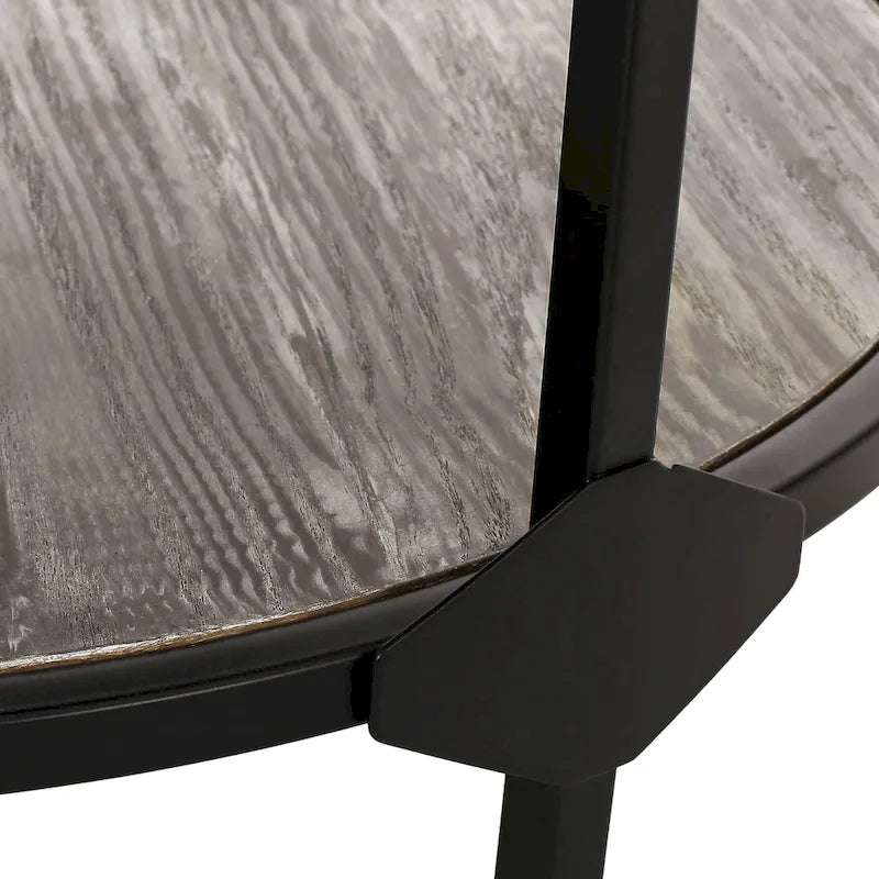 Table basse ronde de style industriel moderne