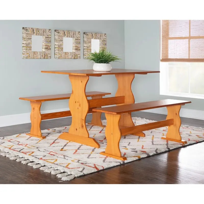Chaise et banc de salle à manger Honey Pine