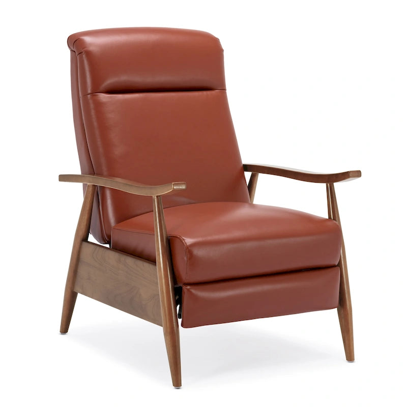Fauteuil inclinable en cuir et bois de qualité supérieure