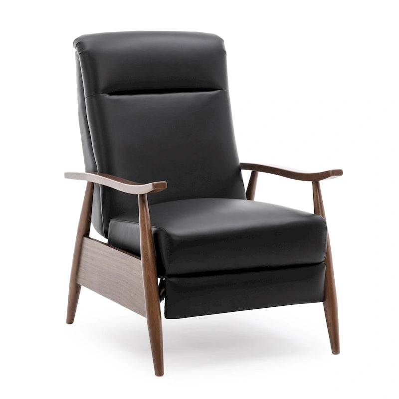 Fauteuil inclinable en cuir et bois de qualité supérieure