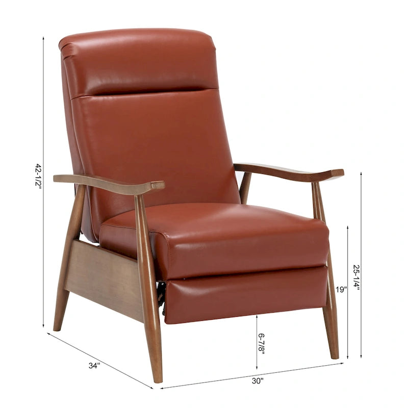 Fauteuil inclinable en cuir et bois de qualité supérieure