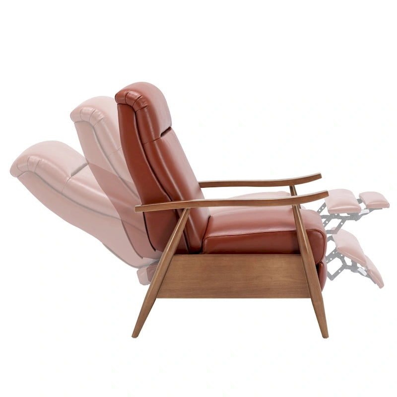 Fauteuil inclinable en cuir et bois de qualité supérieure