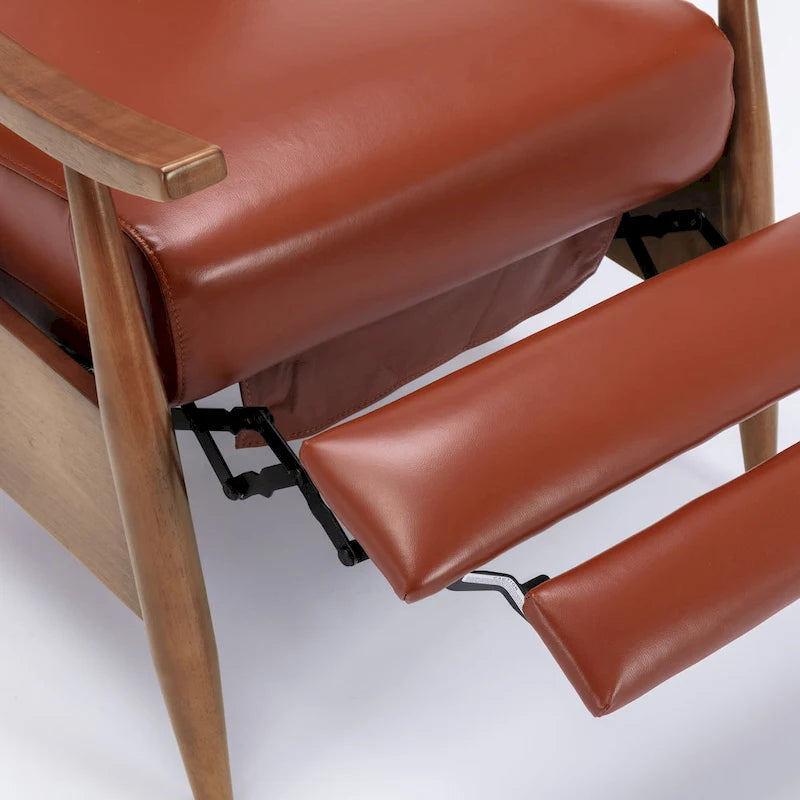 Fauteuil inclinable en cuir et bois de qualité supérieure