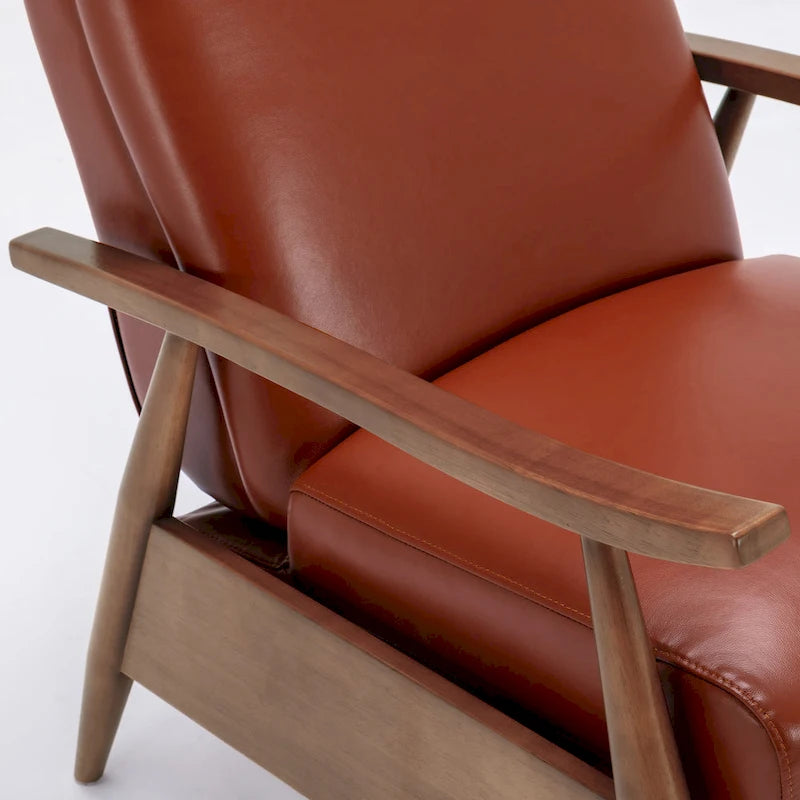Fauteuil inclinable en cuir et bois de qualité supérieure