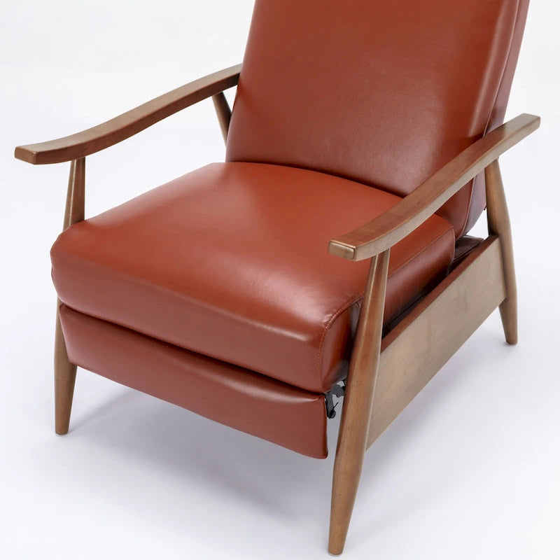 Fauteuil inclinable en cuir et bois de qualité supérieure