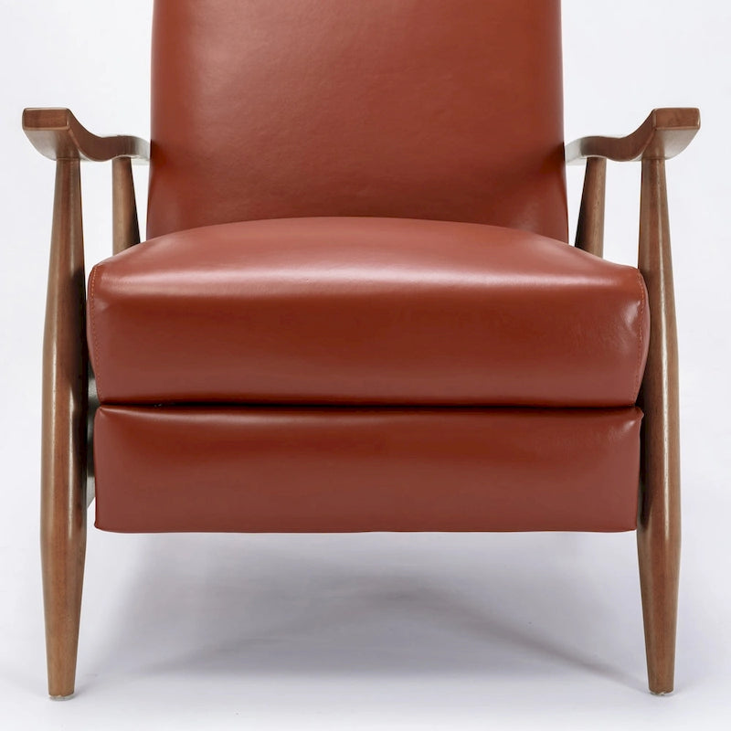 Fauteuil inclinable en cuir et bois de qualité supérieure
