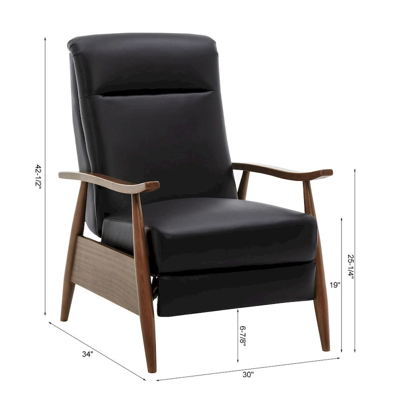 Fauteuil inclinable en cuir et bois de qualité supérieure