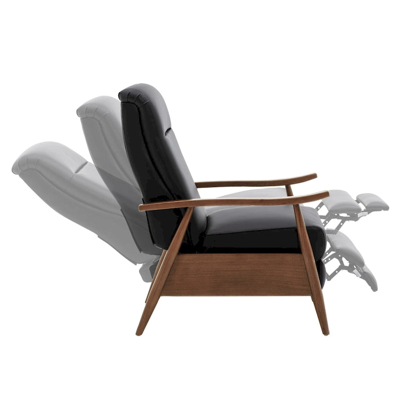 Fauteuil inclinable en cuir et bois de qualité supérieure