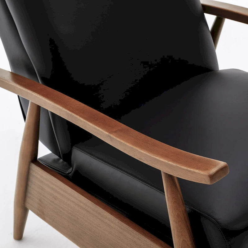 Fauteuil inclinable en cuir et bois de qualité supérieure