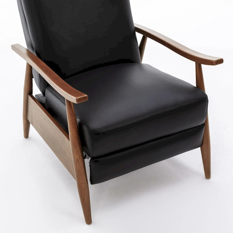 Fauteuil inclinable en cuir et bois de qualité supérieure
